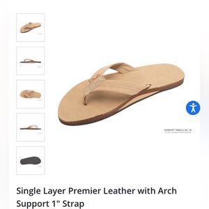 Rainbow Single Layer Premier Leather Flip Flop - Sierra tan.
